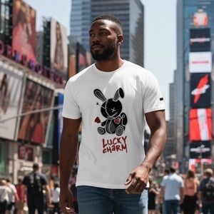 Lucky Charm Mens Voodoo Bunny Graphic Tee White‎ 3XL T934 NWT Streetwear Shirt